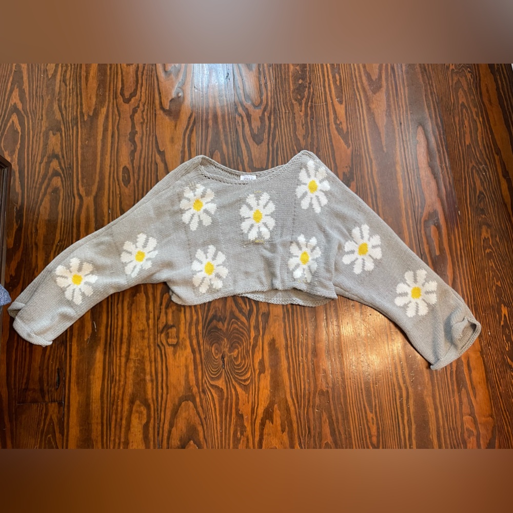 Cropped floral sweater size small